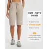 imageBALEAF Womens 13 Knee Length Hiking Shorts Quick Dry Water Resistant Lightweight Bermuda with PocketsKhaki