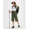 imageBALEAF Womens 17quot Capri Pants Bermuda Long Shorts Below Knee Wide Leg Lightweight Quick Dry Elastic Waist Casual for HikingDark Army Green