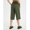 imageBALEAF Womens 17quot Capri Pants Bermuda Long Shorts Below Knee Wide Leg Lightweight Quick Dry Elastic Waist Casual for HikingDark Army Green