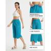 imageBALEAF Womens 17quot Capri Pants Bermuda Long Shorts Below Knee Wide Leg Lightweight Quick Dry Elastic Waist Casual for HikingGlacier Blue