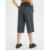 imageBALEAF Womens 17quot Capri Pants Bermuda Long Shorts Below Knee Wide Leg Lightweight Quick Dry Elastic Waist Casual for HikingGray
