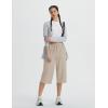 imageBALEAF Womens 17quot Capri Pants Bermuda Long Shorts Below Knee Wide Leg Lightweight Quick Dry Elastic Waist Casual for HikingLight Khaki