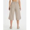 imageBALEAF Womens 17quot Capri Pants Bermuda Long Shorts Below Knee Wide Leg Lightweight Quick Dry Elastic Waist Casual for HikingLight Khaki