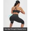 imageBALEAF Womens 17quot High Waisted Lycra Capri Leggings with Pockets Tummy Control Yoga Gym Capris PantsBlack