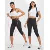 imageBALEAF Womens 17quot High Waisted Lycra Capri Leggings with Pockets Tummy Control Yoga Gym Capris PantsBlack