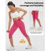 imageBALEAF Womens 17quot High Waisted Lycra Capri Leggings with Pockets Tummy Control Yoga Gym Capris PantsRose Red