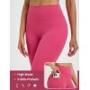 imageBALEAF Womens 17quot High Waisted Lycra Capri Leggings with Pockets Tummy Control Yoga Gym Capris PantsRose Red