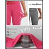 imageBALEAF Womens 17quot High Waisted Lycra Capri Leggings with Pockets Tummy Control Yoga Gym Capris PantsRose Red