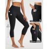 imageBALEAF Womens Capri Leggings with Pockets Tummy Control 21quot Inseam Workout Capris Yoga PantsBlack