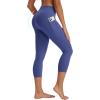 imageBALEAF Womens Capri Leggings with Pockets Tummy Control 21quot Inseam Workout Capris Yoga PantsClassic Navy