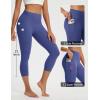 imageBALEAF Womens Capri Leggings with Pockets Tummy Control 21quot Inseam Workout Capris Yoga PantsClassic Navy