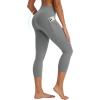 imageBALEAF Womens Capri Leggings with Pockets Tummy Control 21quot Inseam Workout Capris Yoga PantsGraphite Gray