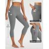 imageBALEAF Womens Capri Leggings with Pockets Tummy Control 21quot Inseam Workout Capris Yoga PantsGraphite Gray