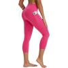 imageBALEAF Womens Capri Leggings with Pockets Tummy Control 21quot Inseam Workout Capris Yoga PantsRosy