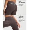 imageBALEAF Womens Capri Leggings with Pockets Tummy Control 21quot Inseam Workout Capris Yoga PantsSeal Brown