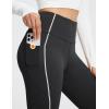 imageBALEAF Womens Leggings with Pockets for Yoga Workout High Waisted Legging Tummy Control Petite Ankle PantsBlack