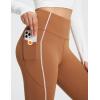 imageBALEAF Womens Leggings with Pockets for Yoga Workout High Waisted Legging Tummy Control Petite Ankle PantsCaramel