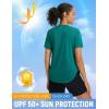 imageBALEAF Womens Short Sleeve Shirts UPF 50 Sun Shirt V Neck UV Workout Moisture Wicking Quick Dry Fit TShirtsGreen