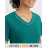 imageBALEAF Womens Short Sleeve Shirts UPF 50 Sun Shirt V Neck UV Workout Moisture Wicking Quick Dry Fit TShirtsGreen