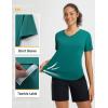 imageBALEAF Womens Short Sleeve Shirts UPF 50 Sun Shirt V Neck UV Workout Moisture Wicking Quick Dry Fit TShirtsGreen