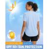 imageBALEAF Womens Short Sleeve Shirts UPF 50 Sun Shirt V Neck UV Workout Moisture Wicking Quick Dry Fit TShirtsLight Blue