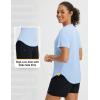 imageBALEAF Womens Short Sleeve Shirts UPF 50 Sun Shirt V Neck UV Workout Moisture Wicking Quick Dry Fit TShirtsLight Blue