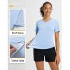 imageBALEAF Womens Short Sleeve Shirts UPF 50 Sun Shirt V Neck UV Workout Moisture Wicking Quick Dry Fit TShirtsLight Blue