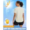 imageBALEAF Womens Short Sleeve Shirts UPF 50 Sun Shirt V Neck UV Workout Moisture Wicking Quick Dry Fit TShirtsLight Brown