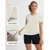 imageBALEAF Womens Short Sleeve Shirts UPF 50 Sun Shirt V Neck UV Workout Moisture Wicking Quick Dry Fit TShirtsLight Brown
