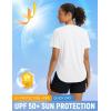 imageBALEAF Womens Short Sleeve Shirts UPF 50 Sun Shirt V Neck UV Workout Moisture Wicking Quick Dry Fit TShirtsWhite