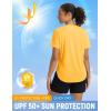 imageBALEAF Womens Short Sleeve Shirts UPF 50 Sun Shirt V Neck UV Workout Moisture Wicking Quick Dry Fit TShirtsYellow