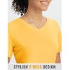 imageBALEAF Womens Short Sleeve Shirts UPF 50 Sun Shirt V Neck UV Workout Moisture Wicking Quick Dry Fit TShirtsYellow