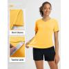 imageBALEAF Womens Short Sleeve Shirts UPF 50 Sun Shirt V Neck UV Workout Moisture Wicking Quick Dry Fit TShirtsYellow
