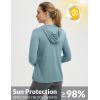 imageBALEAF Womens UPF 50 Sun Protection Shirts SPF Jacket UV Cooling Hoodie Long Sleeve Summer Clothing for Outdoor HikingHeather Light Blue