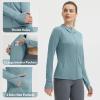 imageBALEAF Womens UPF 50 Sun Protection Shirts SPF Jacket UV Cooling Hoodie Long Sleeve Summer Clothing for Outdoor HikingHeather Light Blue