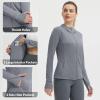 imageBALEAF Womens UPF 50 Sun Protection Shirts SPF Jacket UV Cooling Hoodie Long Sleeve Summer Clothing for Outdoor HikingHeather Light Gray