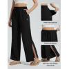 imageBALEAF Womens Wide Leg Swim Pants UPF50 Long Beach Pants High Waisted Lightweight Quick Dry Flowy Swim Capris with PocketsBlack