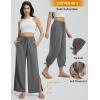 imageBALEAF Womens Wide Leg Swim Pants UPF50 Long Beach Pants High Waisted Lightweight Quick Dry Flowy Swim Capris with PocketsDark Gray