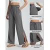 imageBALEAF Womens Wide Leg Swim Pants UPF50 Long Beach Pants High Waisted Lightweight Quick Dry Flowy Swim Capris with PocketsDark Gray