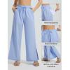 imageBALEAF Womens Wide Leg Swim Pants UPF50 Long Beach Pants High Waisted Lightweight Quick Dry Flowy Swim Capris with PocketsLight Blue