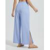 imageBALEAF Womens Wide Leg Swim Pants UPF50 Long Beach Pants High Waisted Lightweight Quick Dry Flowy Swim Capris with PocketsLight Blue