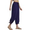 imageBALEAF Womens Wide Leg Swim Pants UPF50 Long Beach Pants High Waisted Lightweight Quick Dry Flowy Swim Capris with PocketsNavy Blue