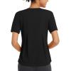 imageBALEAF Womens Workout Tops Short Sleeve Loose Fit Yoga Athletic Shirts Lightweight Moisture Wicking Running TopBlack