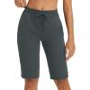 imageBALEAF Womens 13 Knee Length Hiking Shorts Quick Dry Water Resistant Lightweight Bermuda with PocketsDark Gray
