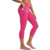 imageBALEAF Womens Capri Leggings with Pockets Tummy Control 21quot Inseam Workout Capris Yoga PantsRosy