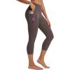 imageBALEAF Womens Capri Leggings with Pockets Tummy Control 21quot Inseam Workout Capris Yoga PantsSeal Brown