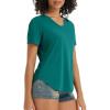 imageBALEAF Womens Short Sleeve Shirts UPF 50 Sun Shirt V Neck UV Workout Moisture Wicking Quick Dry Fit TShirtsGreen