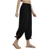 imageBALEAF Womens Wide Leg Swim Pants UPF50 Long Beach Pants High Waisted Lightweight Quick Dry Flowy Swim Capris with PocketsBlack