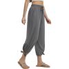 imageBALEAF Womens Wide Leg Swim Pants UPF50 Long Beach Pants High Waisted Lightweight Quick Dry Flowy Swim Capris with PocketsDark Gray