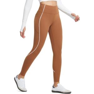 imageBALEAF Womens Leggings with Pockets for Yoga Workout High Waisted Legging Tummy Control Petite Ankle PantsCaramel
